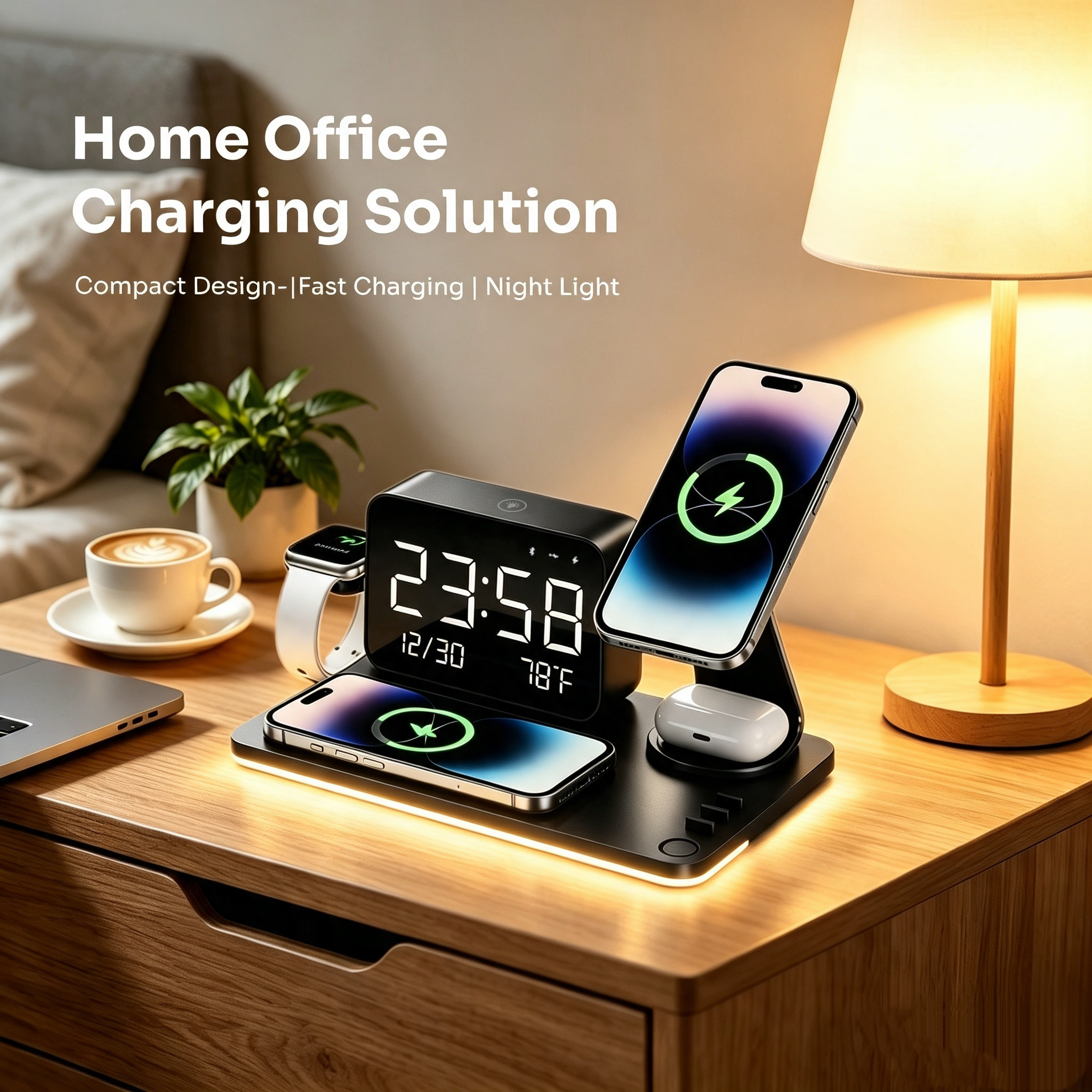 Minimalist Nightstand Makeover: One THL MC01-B 7-in-1 Hub To Eliminate All Bedroom Clutter
