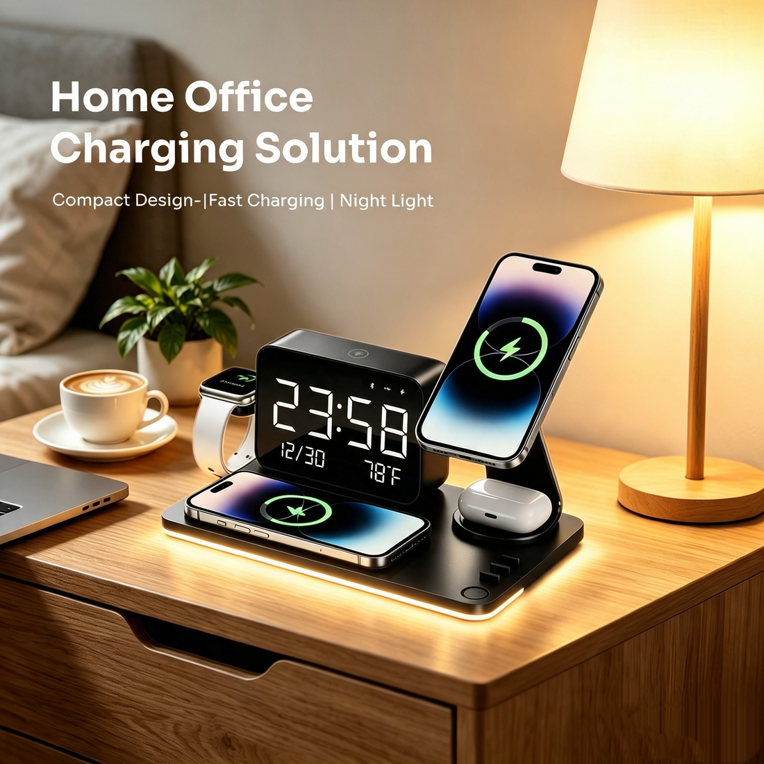Minimalist Nightstand Makeover: One THL MC01-B 7-in-1 Hub To Eliminate All Bedroom Clutter