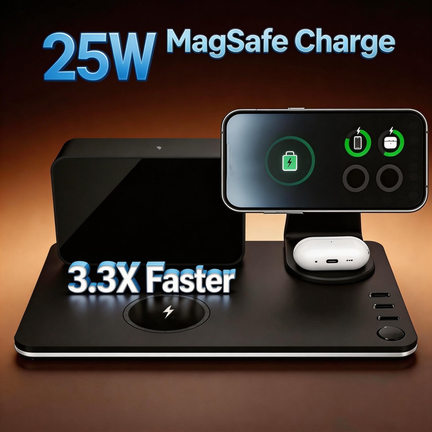 7 in 1 Wireless Charging Station with MagSafe Rotating Stand – Best Desk Charger for iPhone Users